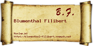 Blumenthal Filibert névjegykártya
